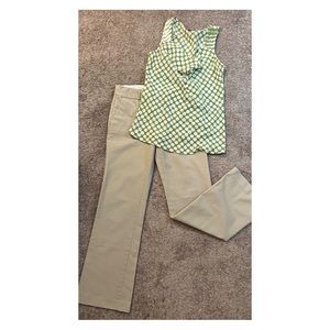 Banana Republic khaki pants size 8 and flowy tank size medium.